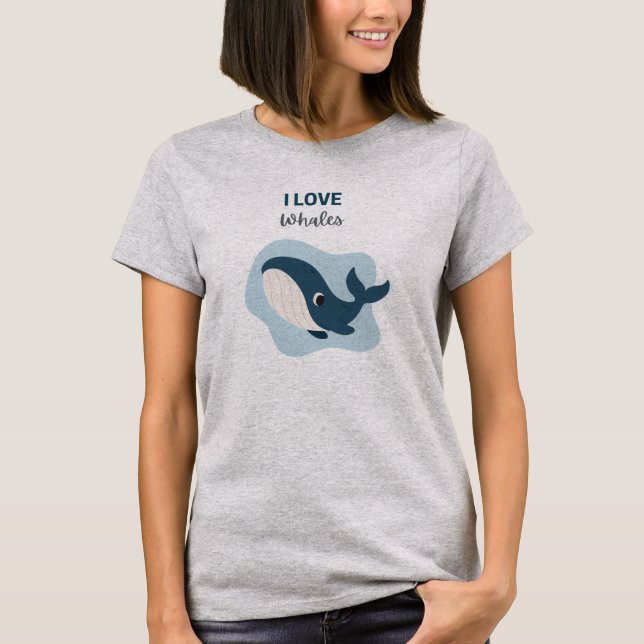 I Liebe Whales T-Shirt (Vorderseite)