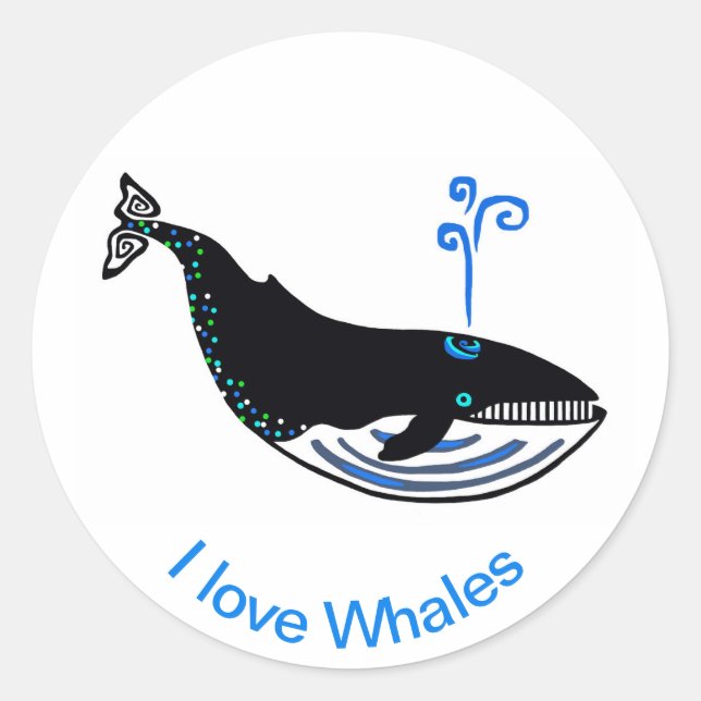 I Liebe WHALES - Tieraktivistin - Natur - Wildtier Runder Aufkleber (Vorderseite)