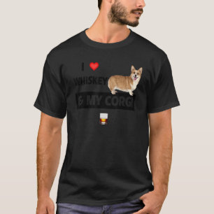 I Liebe Whiskey und mein Corgi Mama Vater Dog Drin T-Shirt