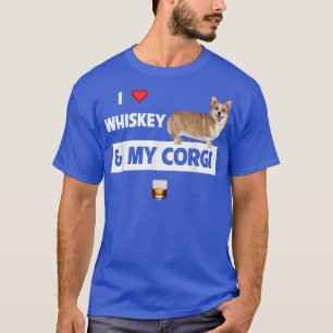 I Liebe Whiskey und mein Corgi Mama Vater Dog Drin T-Shirt