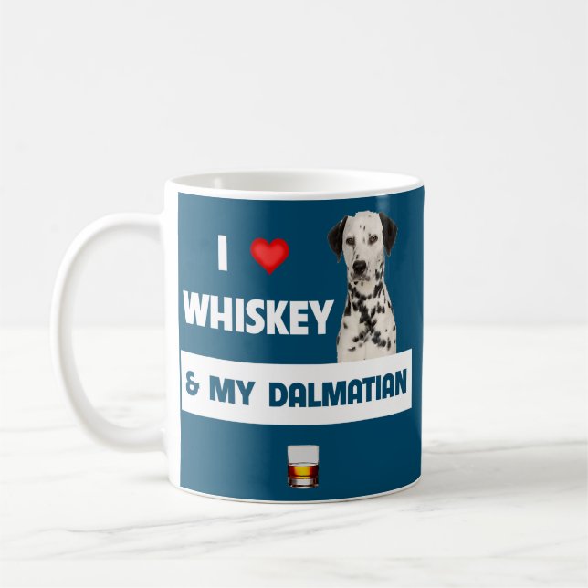 I Liebe Whiskey und My Dalmatiner Mama Vater Firem Kaffeetasse (Links)