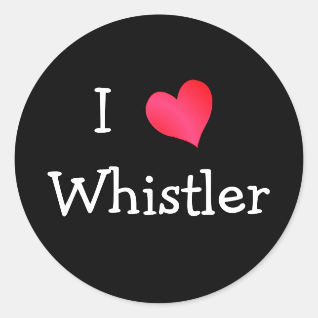 I Liebe Whistler Runder Aufkleber (Vorderseite)