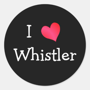 I Liebe Whistler Runder Aufkleber