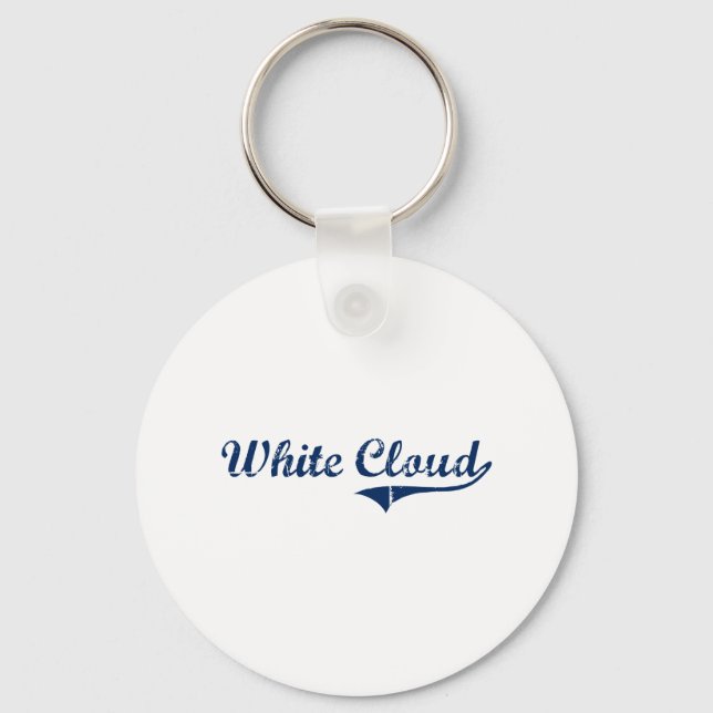 I Liebe White Cloud Michigan Schlüsselanhänger (Vorderseite)
