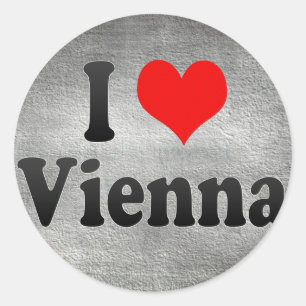 I Liebe Wien, Österreich Runder Aufkleber