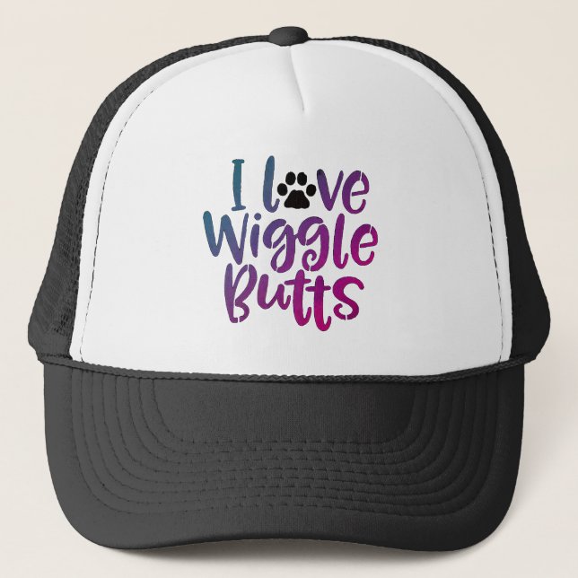 I Liebe Wiggle Hinterns Hat Truckerkappe (Vorderseite)