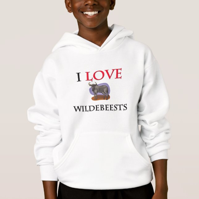 I Liebe Wildebeests Hoodie (Vorderseite)