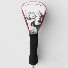 I Liebe Wildnis Rustikale Wildblumen Elch Golf Headcover