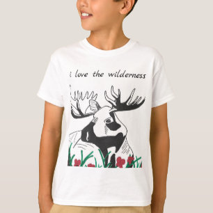 I Liebe Wildnis Rustikale Wildblumen Elch T-Shirt