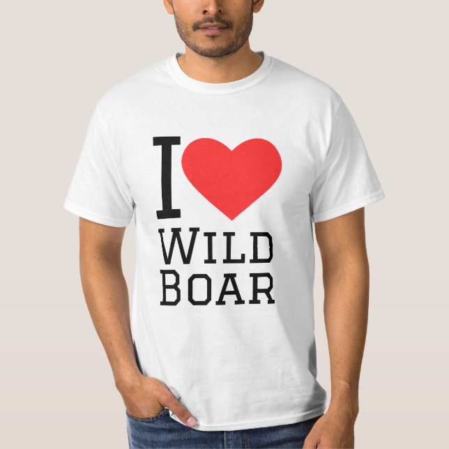 I Liebe Wildschweine T-Shirt (Vorderseite)