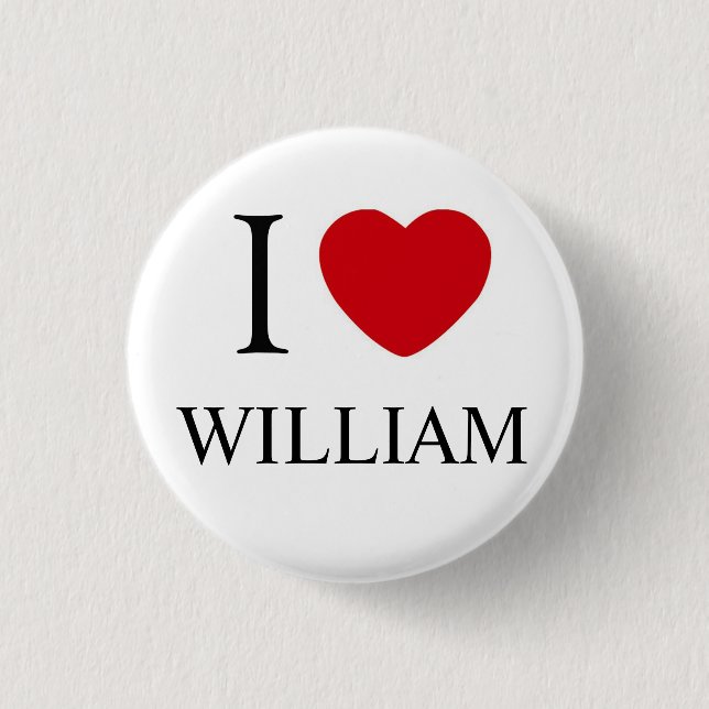 I Liebe-William-Abzeichen Button (Vorderseite)