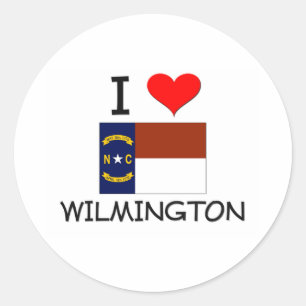 I Liebe Wilmington Nord-Carolina Runder Aufkleber