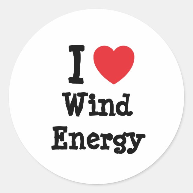 I Liebe Wind Energy ist personalisiert Runder Aufkleber (Vorderseite)