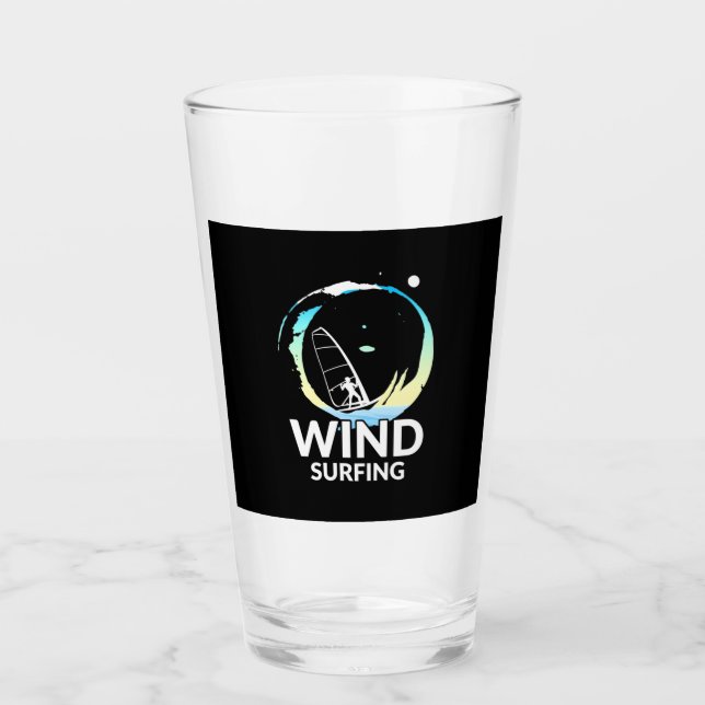 I Liebe Windsurfen Glas (Vorderseite)