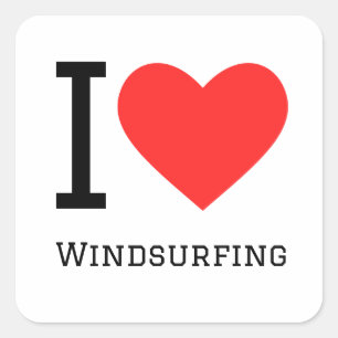 I Liebe Windsurfen Quadratischer Aufkleber