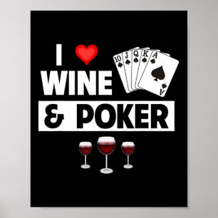 I Liebe Wine and Poker Cards Royal Flush Casino Ga Poster