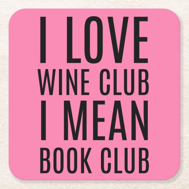 I Liebe Wine Club I Gemein Book Club Untersetzer (Vorderseite)