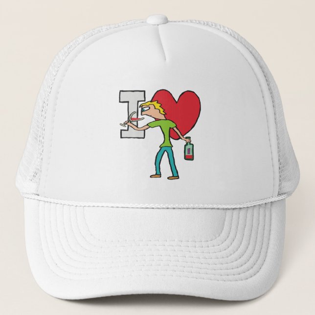 I Liebe Wine Truckerkappe (Vorderseite)