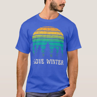 I Liebe Winter farbenfroh Outdoor Naturskifahren S T-Shirt