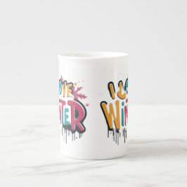 I Liebe Winter Prozellantasse