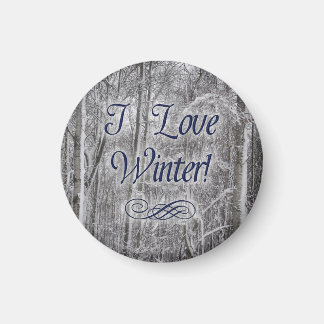 "I Liebe Winter" schneebedecktes Baummagnet Magnet