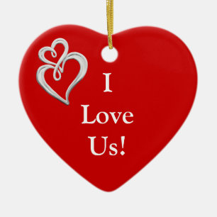 I Liebe wir Herz Onament PERSONALISIERTER NAME Keramik Ornament