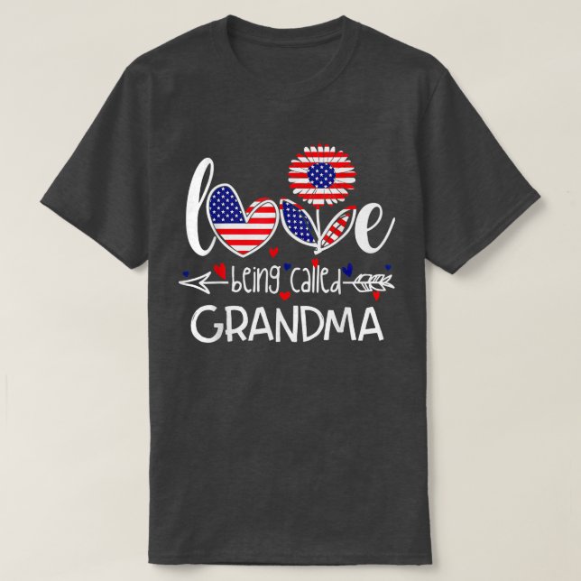 I Liebe wird Oma American Flag 4. J T-Shirt (Design vorne)