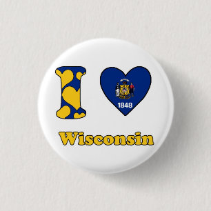 I Liebe Wisconsin Button