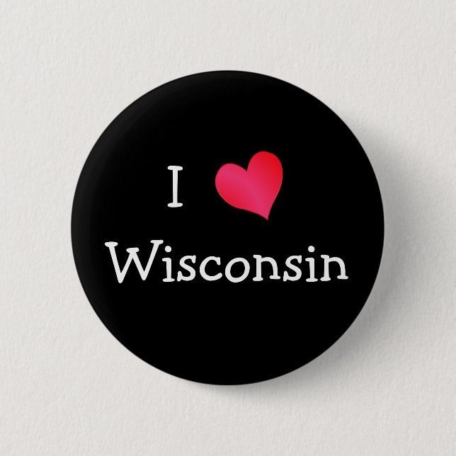 I Liebe Wisconsin Button (Vorderseite)