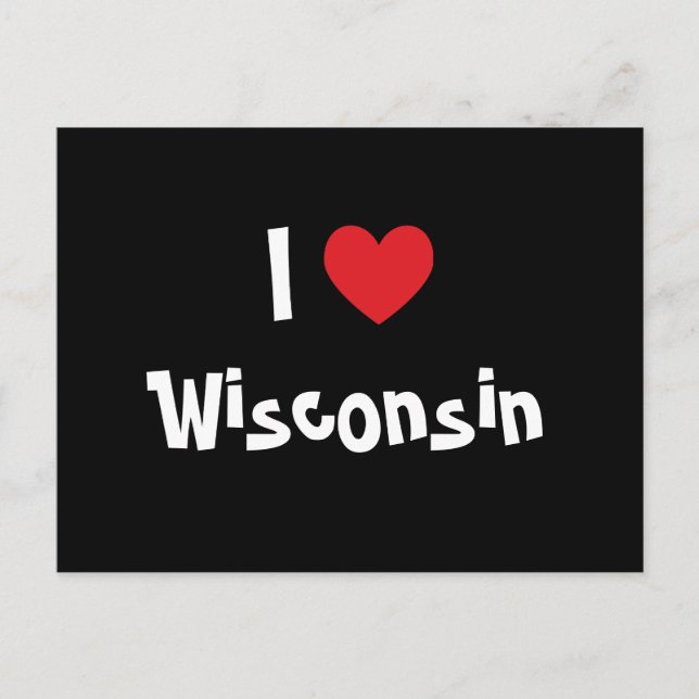 I Liebe Wisconsin Postkarte (Vorderseite)