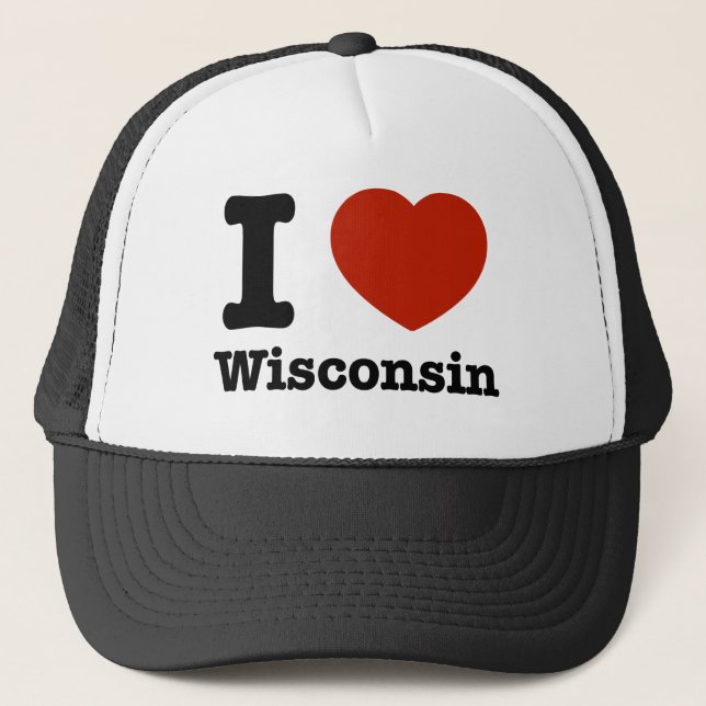 I Liebe Wisconsin Truckerkappe (Vorderseite)