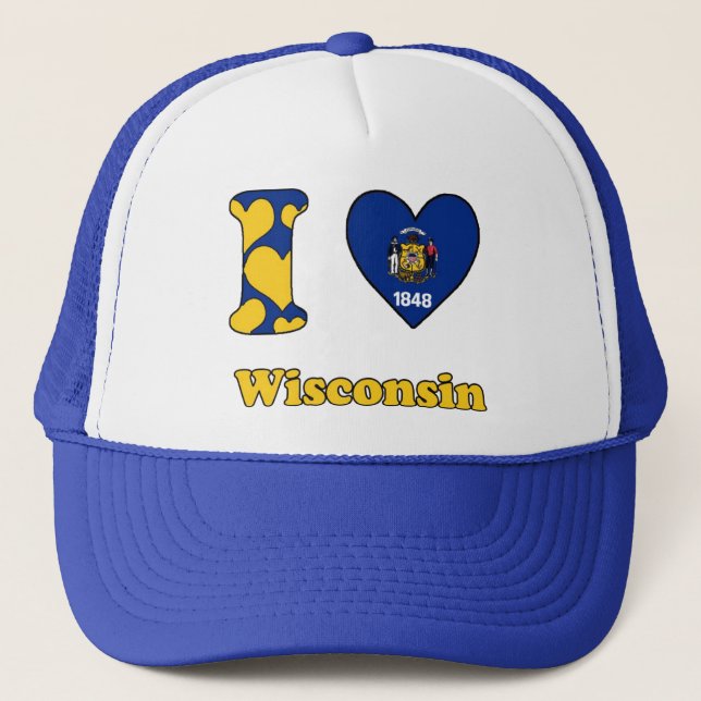 I Liebe Wisconsin Truckerkappe (Vorderseite)
