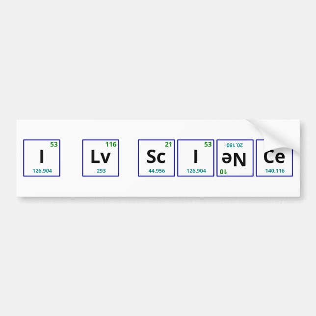 I Liebe-Wissenschaft Autoaufkleber (Vorne)