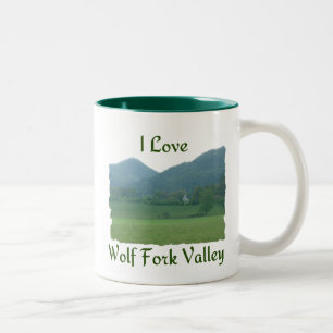 I Liebe-Wolf-Gabel-Tal Zweifarbige Tasse