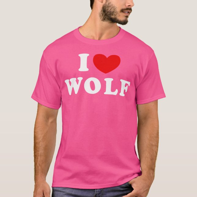 I Liebe Wolf I Heart Wolf T-Shirt (Vorderseite)