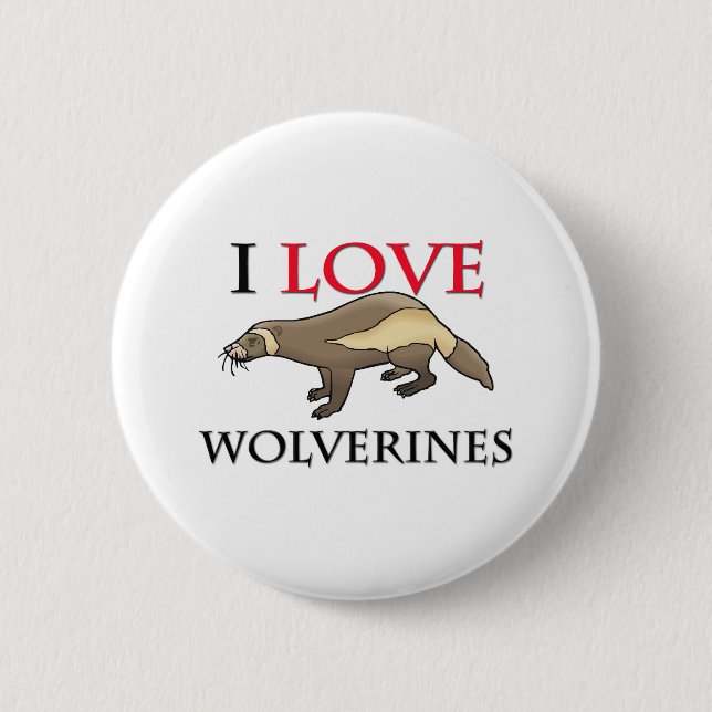 I Liebe Wolverines Button (Vorderseite)