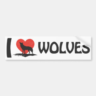 I Liebe Wolves Autoaufkleber