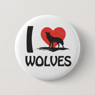 I Liebe Wolves Button