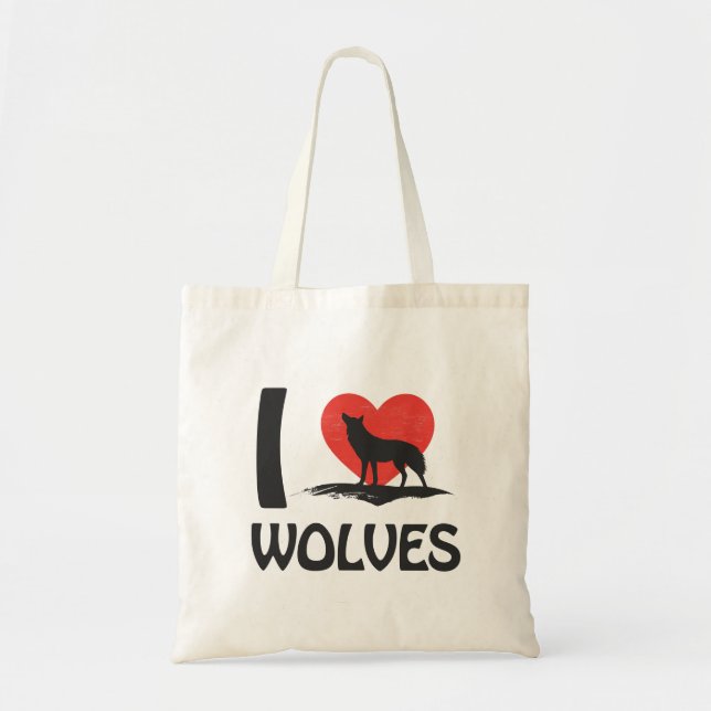 I Liebe Wolves Tragetasche (Vorne)