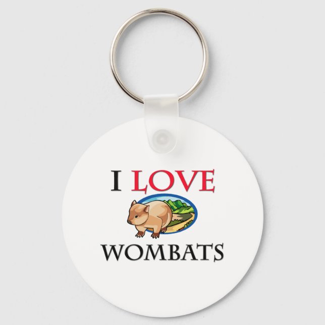 I Liebe Wombats Schlüsselanhänger (Vorderseite)