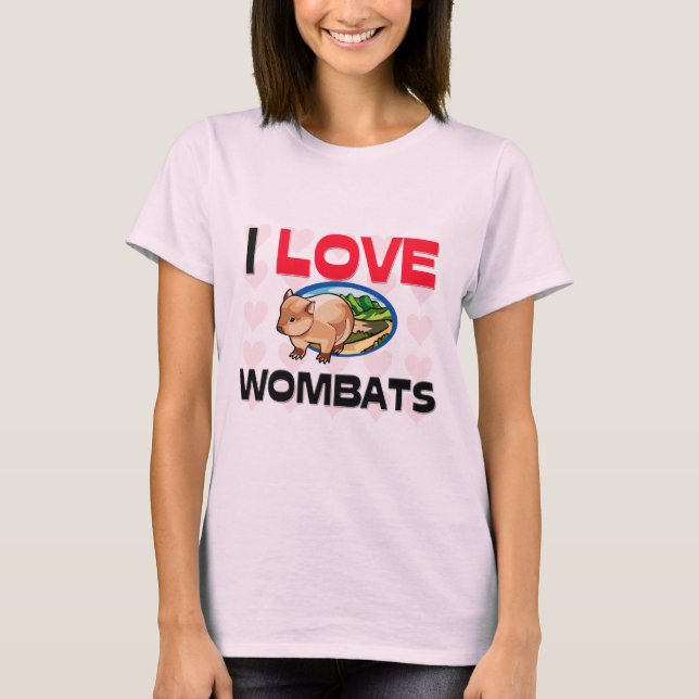 I Liebe Wombats T-Shirt (Vorderseite)