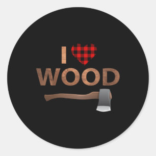 I Liebe Wood Lumberjack Heart Halloween-Party Gesc Runder Aufkleber