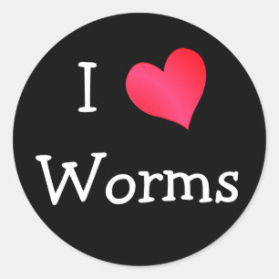 I Liebe Worms Runder Aufkleber
