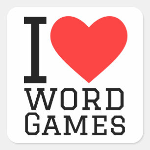 I Liebe Wortspiele Quadratischer Aufkleber