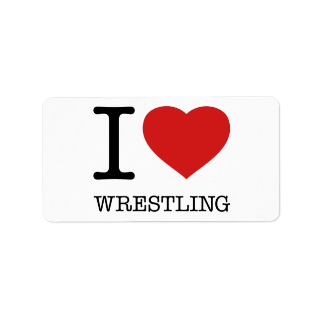 I LIEBE WRESTLING ADRESSAUFKLEBER (Vorne)