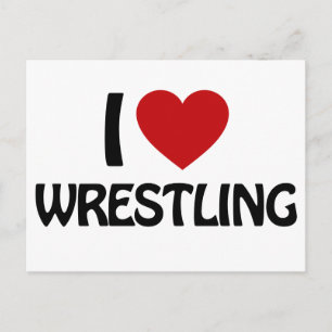 I LIEBE WRESTLING POSTKARTE