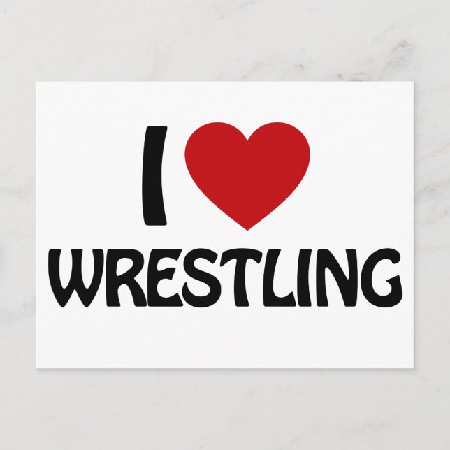 I LIEBE WRESTLING POSTKARTE (Vorderseite)