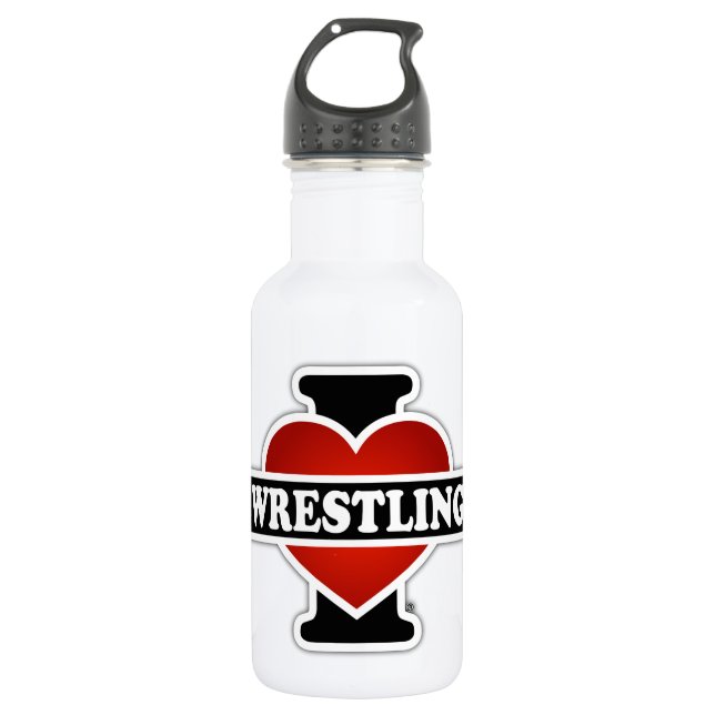 I Liebe-Wrestling Trinkflasche (Vorderseite)