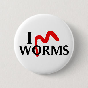 I Liebe-Würmer Button