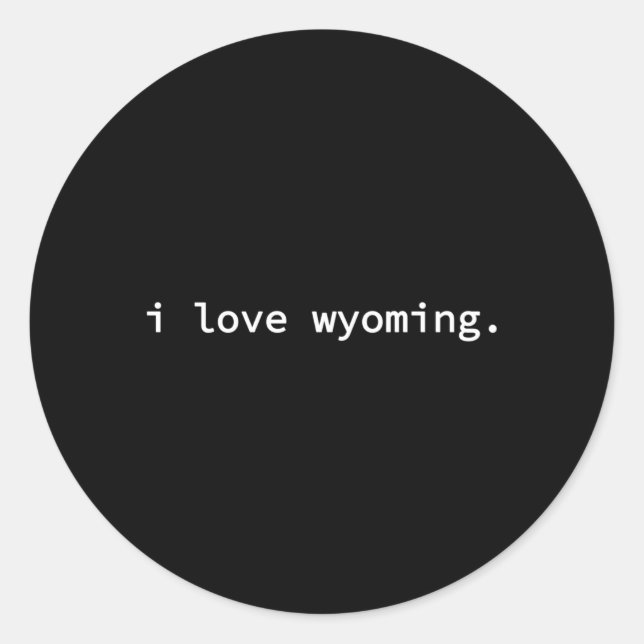 I Liebe Wyoming Runder Aufkleber (Vorderseite)